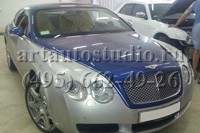 Bentley GT Continental стайлинг синей глянцевой плёнкой