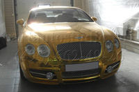 Bentley стайлинг золотой хром плёнкой Hi-S Cal Metal Face
