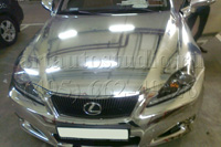 Lexus оклейка зеркальной серебряной плёнкой