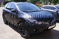 Nissan Murano оклейка чёрной матовой и карбоновой плёнками