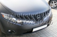 Nissan Murano оклейка чёрной матовой и карбоновой плёнками