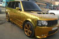 Range Rover стайлинг зеркальной золотой хром плёнкой