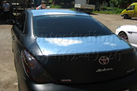 Toyota Solara оклейка серебряной зеркальной хром плёнкой
