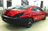 Toyota Solara хромирование красной виниловой плёнкой