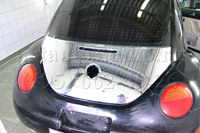 Volkswagen New Beetle стайлинг капота и крышки багажника зеркальной серебряной плёнкой