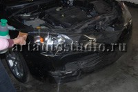 Mazda 3 стайлинг карбоновой плёнкой и ламинация защитной плёнкой